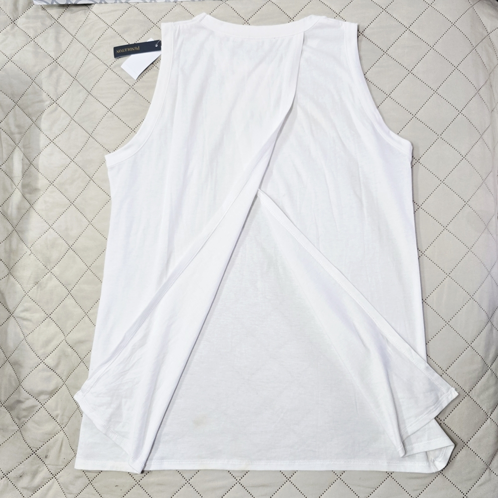Pendleton NWT Cross Back Tulip Hem White Tank Top XS Gorpcore Layering Knit New